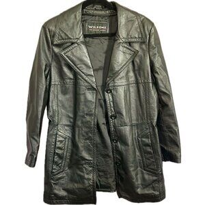 🖤 L Wilson's Leather Black Jacket | Button Up Coat | 100% Genuine Leather |  🖤